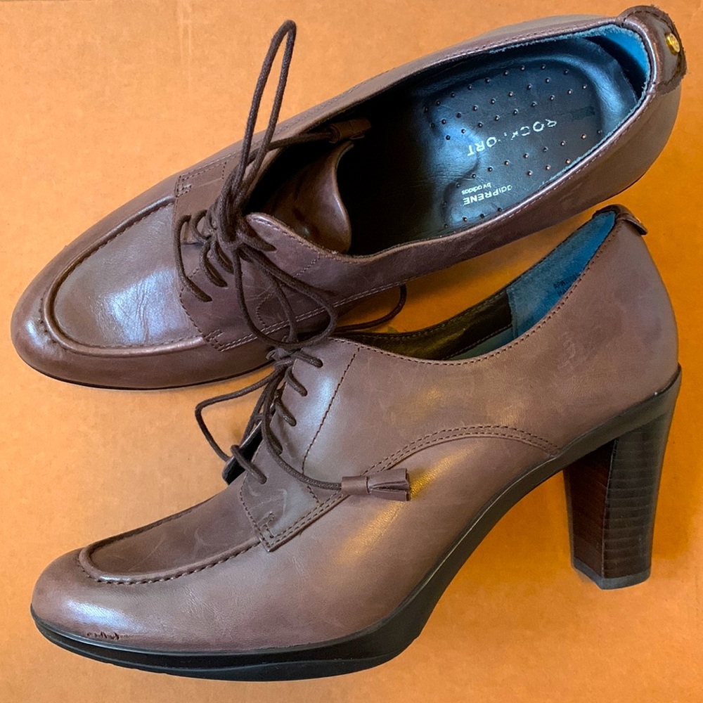 Rockport Adiprene by Adidas Brown Leather Lace-up Heels